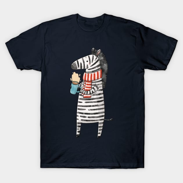 COFFEE ZEBRA T-Shirt by Tania Tania